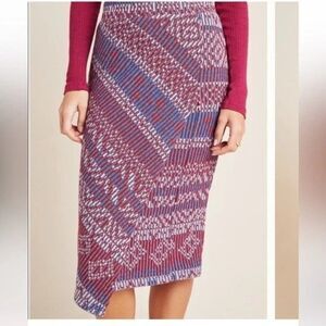 Anthropologie Maeve Carolina Knit Pencil Faux Wrap Small